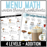 Ski Lodge Snack Bar Menu Math Addition Worksheets
