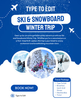 Preview of Ski Race Championship Snow Flyers 4 Fully Customize your Flyer Ready to Edit!