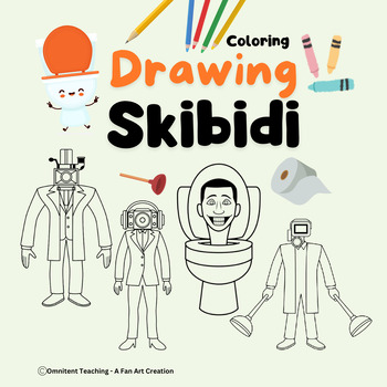 Preview of Skibidi Characters Reading Names, Drawing - Fine Motor Fun Activity