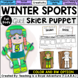 Skier Craft | Winter Sports Paper Bag Puppet Template & Wr