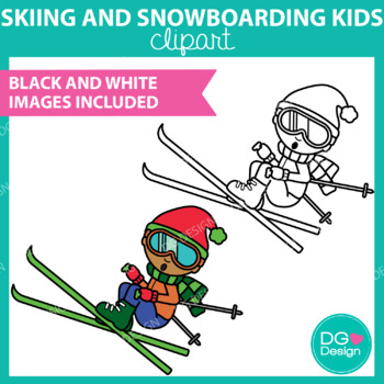 snow skiing clipart
