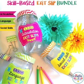 Preview of Skill-Based Bundle of 300 Exit Slips for Articulation, Language & Social Skills