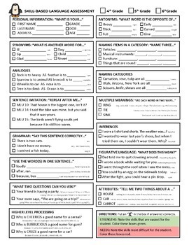 Skill-Based Language Assessments by Super Speech Stuff | TPT