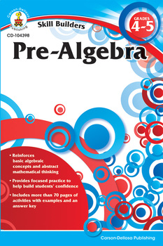 Preview of Skill Builders Pre-Algebra Workbook Grades 4-5 Printable 104398-EB