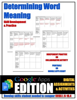 Preview of Skill Development & Practice: Determining Word Meaning (SET #1) - CCSS L.6-10.4