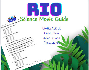 Preview of Skill Sheet Activities For "Rio" movie