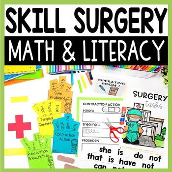 Preview of Skill Surgery: Math and Literacy Skills Review Activities for Kindergarten - 1st