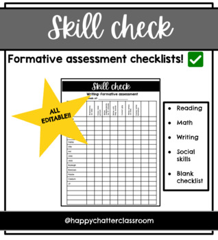 Preview of Skill checklists: formative assessments