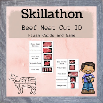 Preview of Skillathon Beef Meat Cuts ID Game and Flash Cards