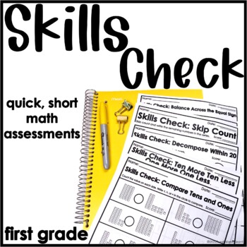 Preview of Skills Check First Grade Math Assessments