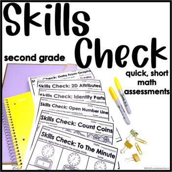 Preview of Skills Check Second Grade Math Assessments