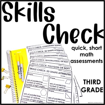 Preview of Skills Check Third Grade Math Assessments