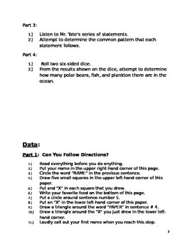 Skills In Science: Direction Following, Pattern Recognition, & Problem ...