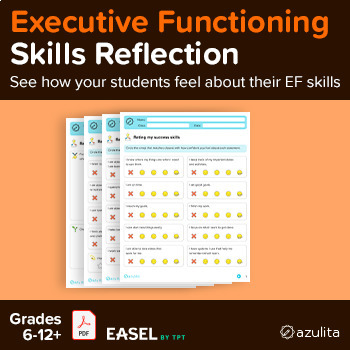 Preview of Skills Reflection — Executive Functioning — PDF & Easel