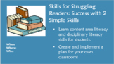 Skills for Struggling Readers: Success with 2 Simple Skills