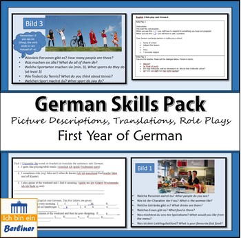 Preview of Skills pack beginners German - translation, picture description, role play