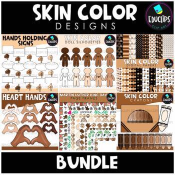 Preview of Skin Color Designs Clip Art Bundle {Educlips Clipart}