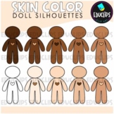 Skin Color Doll Silhouettes Clip Art Set {Educlips Clipart}