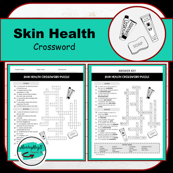 Skin Health Crossword by MarleyMegB TPT