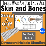 Skin and Bones Halloween Song in 6/8 for Low La With Orff 