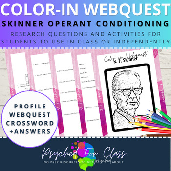 Preview of Skinner Operant Conditioning Psychology Booklet Color-In Webquest