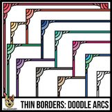 Skinny Borders: Doodle Arcs  (Letter & Square Clip Art)