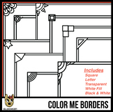 Skinny Borders for Coloring (Letter & Square Clip Art)