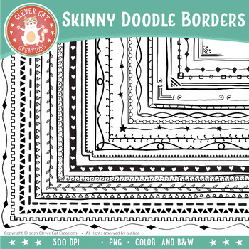 Preview of Skinny Doodle Borders Clipart 2