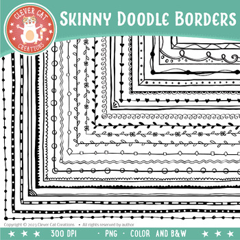 Preview of Skinny Doodle Borders Clipart