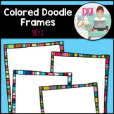 Colored Doodle Frames and Borders Clip Art