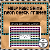 Skinny Half Page Shiny Neon Check Frames Clipart Moveable 