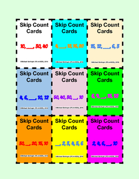 Preview of Skip Count Game Cards