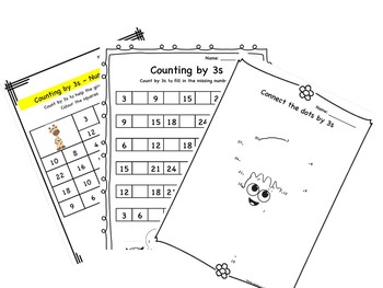 Preview of Skip Count in 3s, Table of 3, Learning Worksheet