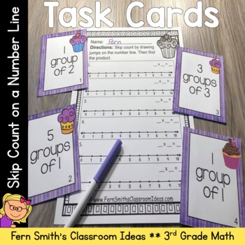Preview of Skip Count on a Number Line Task Cards