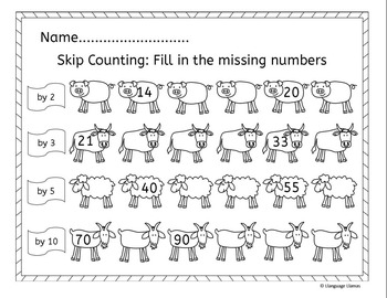 Farm Skip Counting by 2s, 3s, 5s, 10s - farm math activities | TpT