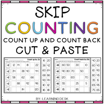 skip counting worksheets by learning desk teachers pay teachers