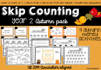 Preview of Skip Counting Autumn Pack UK Curriculum 2014