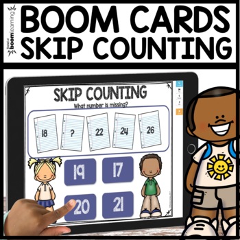 Preview of Skip Counting Games by 2s 5s 10s Boom Cards 1st Grade Math Task Cards From any #