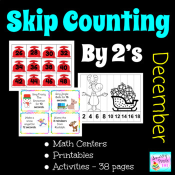 Preview of Skip Counting By 2's Activities & Task Cards  December  