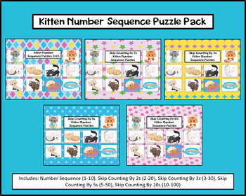 Preview of Kitten Number Sequence Puzzle Pack