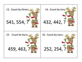 Skip Counting Center or Whole Group Activity---3 levels---Christmas Theme