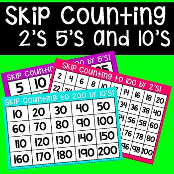 Skip Counting Chart (2's, 5's and 10's) by Bilingualville | TpT