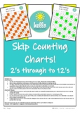 Skip Counting Charts from 2's through to 12's!
