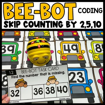 Preview of BeeBot Coding Activity Skip Counting by 2s 5s and 10s Games Bee Bot Printables