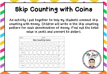 skip counting coins freebie by mr jay s room tpt