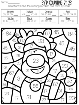 Skip Counting Color-By-Number Christmas Themed by CreatedbyMarloJ