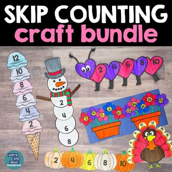 Preview of Skip Counting Craft Bundle - 2s, 5s, and 10s - Holiday Skip Counting Craftivity