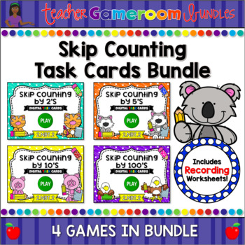 Preview of Skip Counting Digital Task Cards Bundle