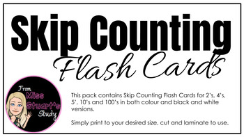 Preview of Skip Counting Flash Cards