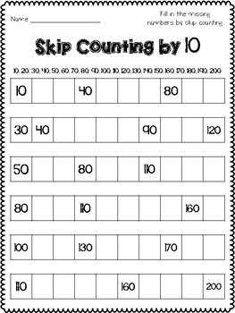 Skip Counting Freebie by Zippity Zumwalt | Teachers Pay Teachers